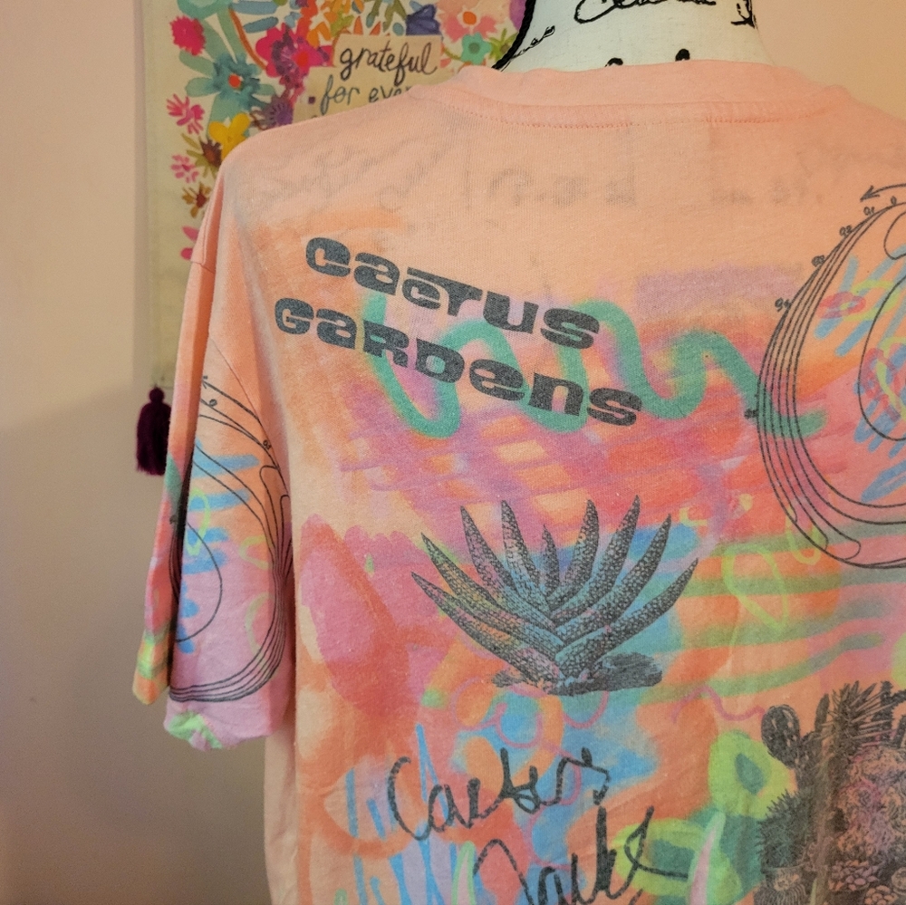 Urban Outfitters Cactus Gardens Flame Soft Tee, Pink, Orange, Boxy, NWOT, Large - Picture 10 of 14